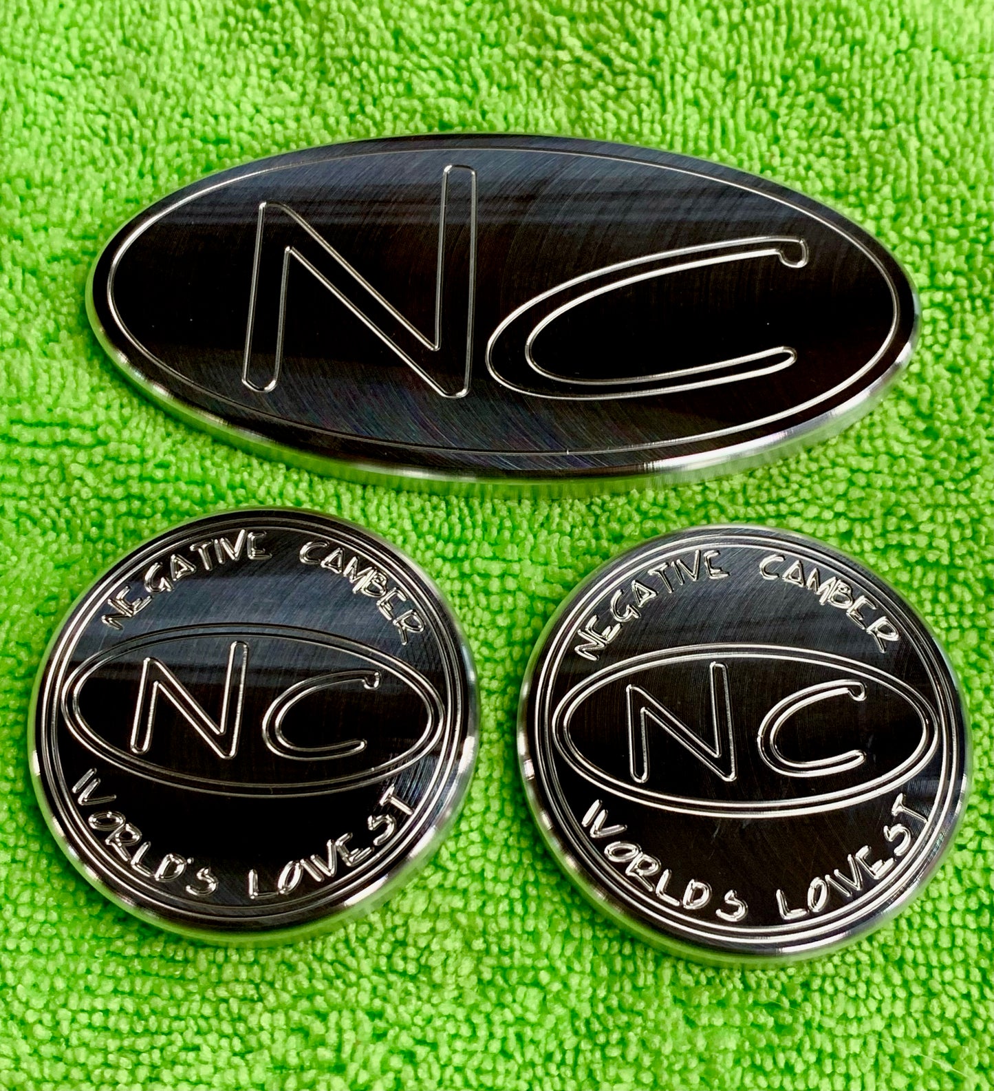 Negative Camber Billet Round (2) & Oval Sticker (3 Pack)